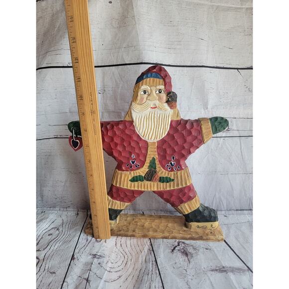 Vintage 11” Hand Carved Star Santa International Christmas Elements Of Folklore - Picture 4 of 8